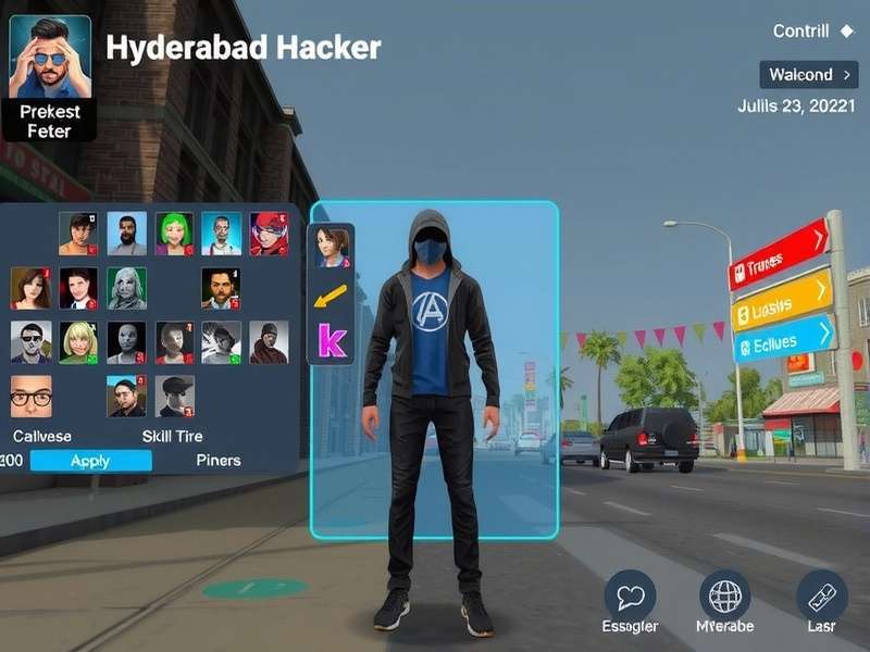 Hyderabad Hacker character customization and skill tree interface